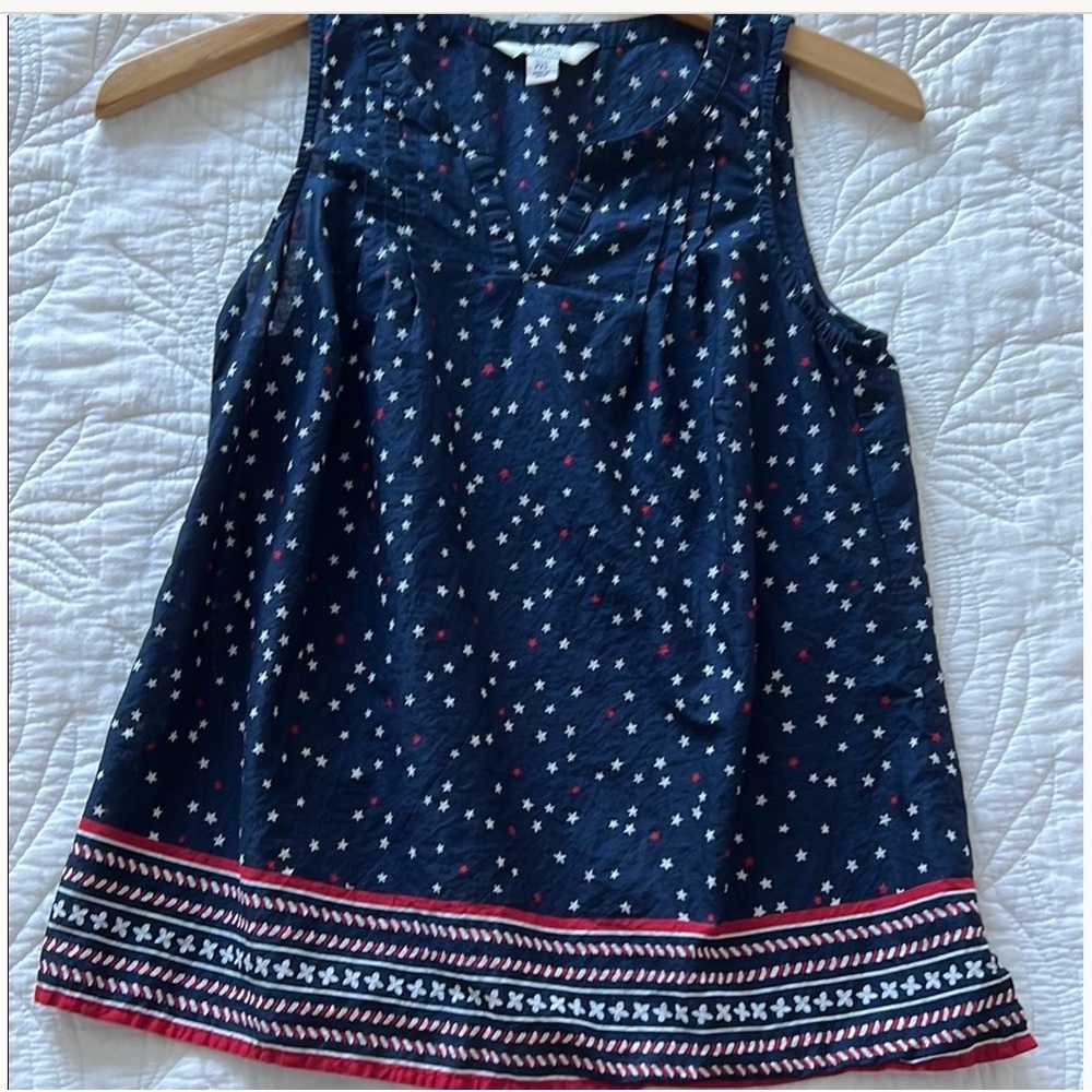 Croft & Barrow Navy Star Print Top